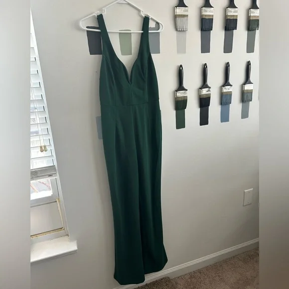 LULUS | Instant Icon Dark Green V-Neck
Sleeveless Jumpsuit - Picture 6 of 8